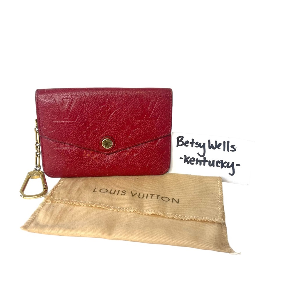Authentic Louis Vuitton Empreinte Coin Purse Zippered coin pouch key chain cles